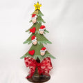 Personalized Family of 4 glitter keepsake tree with named Santa heads